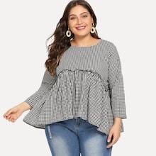 Shein Plus Plaid Blouse