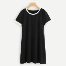Shein Contrast Trim Tee Dress
