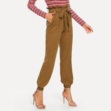 Shein Waist Belted Pocket Pants