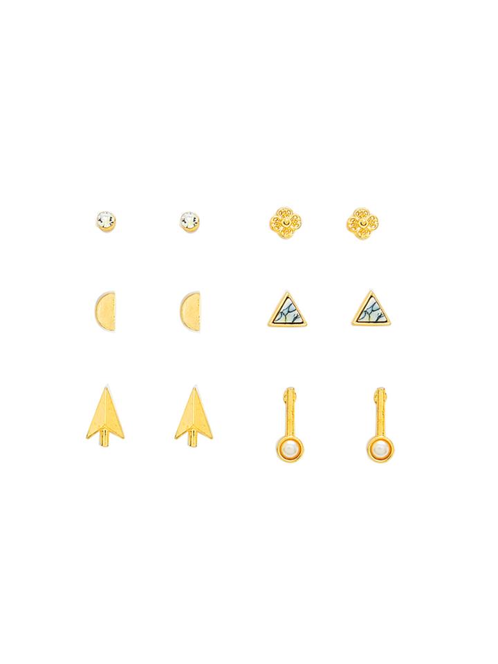 Shein Flower & Triangle Design Earring Set