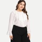 Shein Plus Ruffle Embellished Solid Blouse