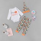 Shein Girls Slogan Print Jumpsuit & Pants & Hat