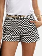 Shein Black And White Casual Pocket Shorts
