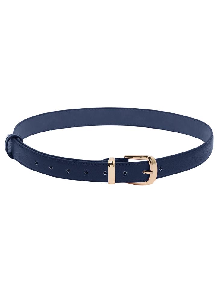 Shein Deep Blue Metal Buckle Belt