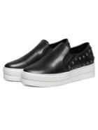 Shein Black Studded Platform Slip On Sneakers