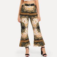 Shein Baroque Print Flare Pants