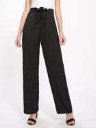 Shein Lace Up Front Frill Detail Pants