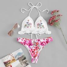 Shein Mix And Match Crochet Embroidery Bikini Set