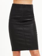 Shein Black Faux Leather Slit Side Skirt