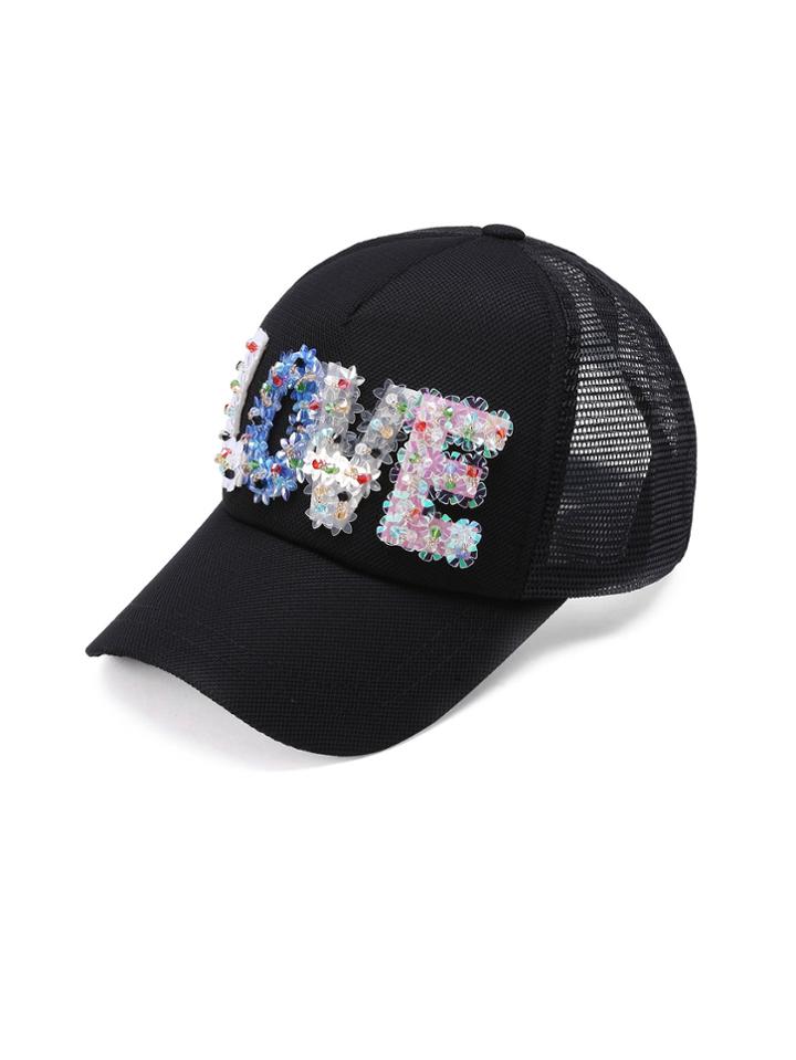 Shein Sequin Letter Design Baseball Cap