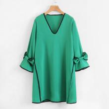Shein Contrast Binding Bow Detail Dress