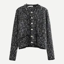 Shein Single-breasted Space Dye Sweater Coat