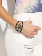 Shein Multicolor Braided Leather Bracelet With Bird Charm