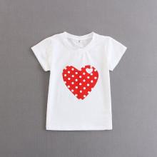 Shein Girls Heart Polka Dot Tee