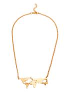 Shein Gold Personalized World Map Statement Necklace