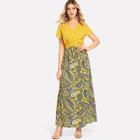 Shein Paisley Print Twist Front Knot Back Dress
