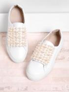 Shein Faux Pearl Slip On Plimsolls