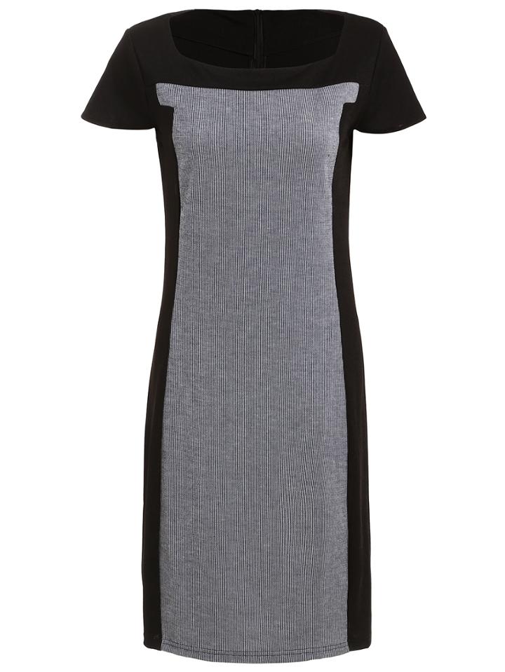 Shein Color Panel Ribbed Sheath Dress