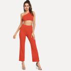 Shein One Shoulder Crop Top With Pants
