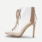 Shein Lace Up Clear Stiletto Heels