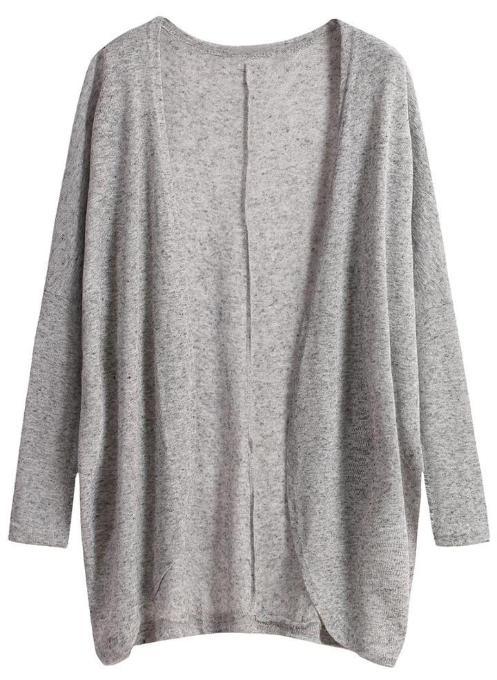 Shein Long Sleeve Loose Grey Cardigan