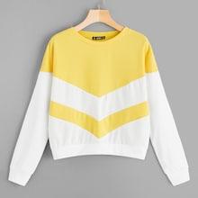 Shein Two-tone Chevron Front Pullover