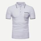 Shein Men Embroidery And Pocket Detail Polo Shirt