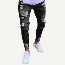 Shein Men Ripped & Patched Detail Tapered Jeans