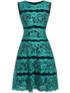 Shein Green Contrast Lace A-line Dress