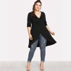 Shein Plus V Neckline Split Tee