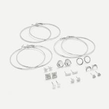 Shein Moon & Heart & Hoop Design Earring Set 5pcs