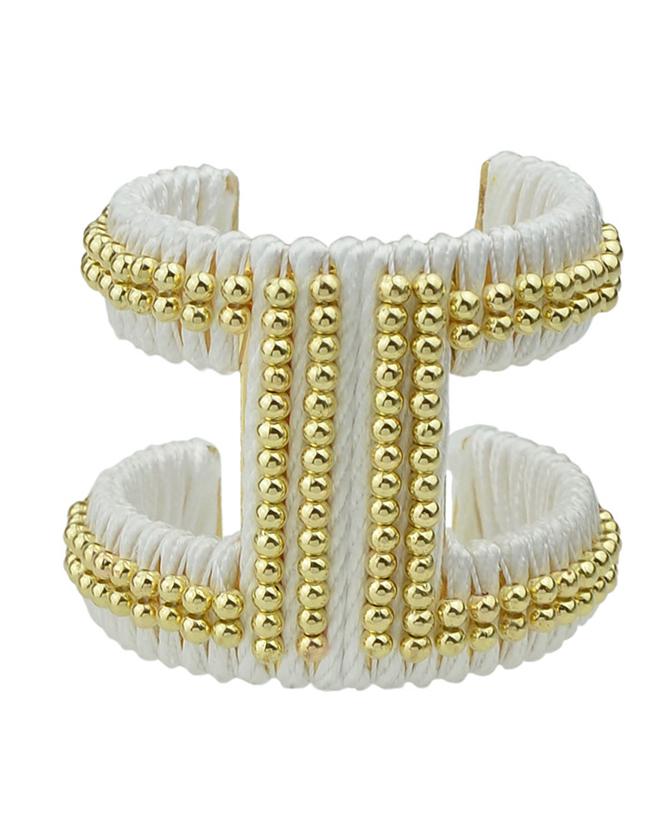 Shein White Braided Rope Cuff Bracelet