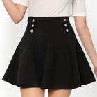 Shein Dual Button Front Flare Skirt