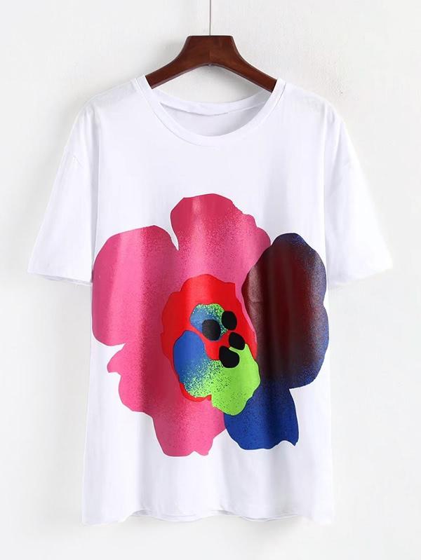 Shein Flower Pattern Tee
