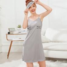 Shein Eye Print Cami Dress With Eye Mask