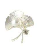 Shein Silver Color Pearl Flower Big Brooches
