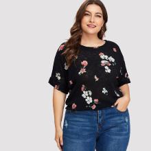 Shein Plus Floral Print Tee