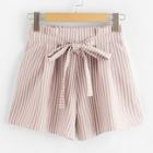 Shein Knot Front Pleated Shorts