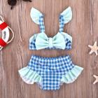 Shein Girls Baby Girl Ruffle Gingham Bikini Set