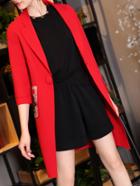 Shein Deep V Neck Pockets Coat