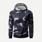 Shein Men Pleated Sleeve Camo Hooded Sweatshirt