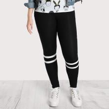 Shein Plus Striped Print Leggings