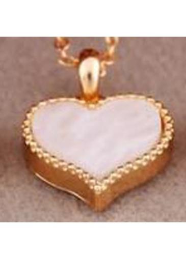 Rosewe Graceful White Heart Pattern Edging Design Chain Necklace