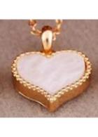 Rosewe Graceful White Heart Pattern Edging Design Chain Necklace
