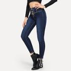 Shein Single-breasted High Waist Jeans