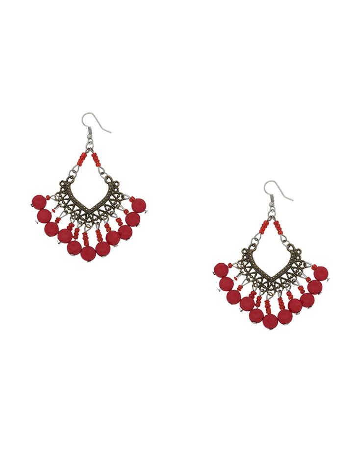 Shein Ethnic Red Beads Earrings