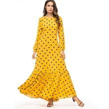 Shein Polka Dot Bishop Sleeve  Longline Dress