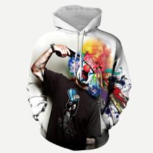 Shein Men 3d Clown Print Hooded Sweatshirt
