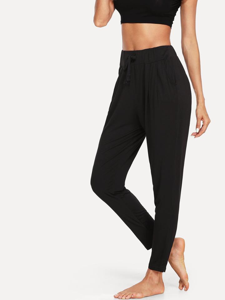 Shein Solid Drawstring Waist Pants