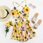 Shein Floral Print Knot Cami Top And Short Co-ord
